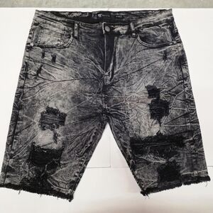 Distressed Black Jean Shorts for Men